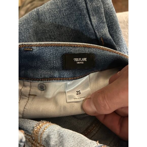 Express Women’s 70s Flare Jeans Size S2 Mid Rise Light Wash - Picture 7 of 7